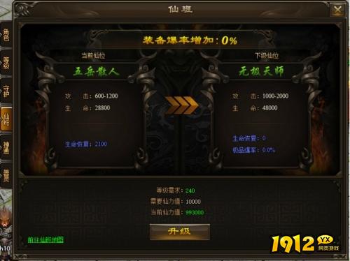 1912yx《神戒》仙班系统